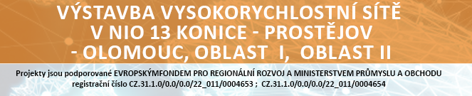 VYSOKORYCHLOSTN INTERNET NIO 13 KONICE - PROSTOV - OLOMOUC, OBLAST I, OBLAST II